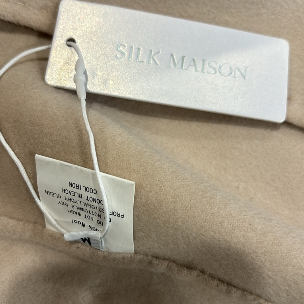 Silk Maison LONG WOOL WRAP COAT in M - Picture 9 of 9